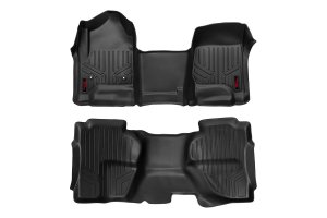 Chevrolet Silverado 3500 HD Floor Mats - Front + Rear - Rough Country - OV Hump | Ext Cb - '15-'19